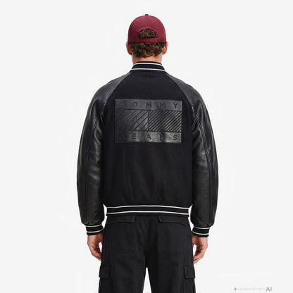 Tommy Hilfiger Varsity Erkek Siyah Ceket