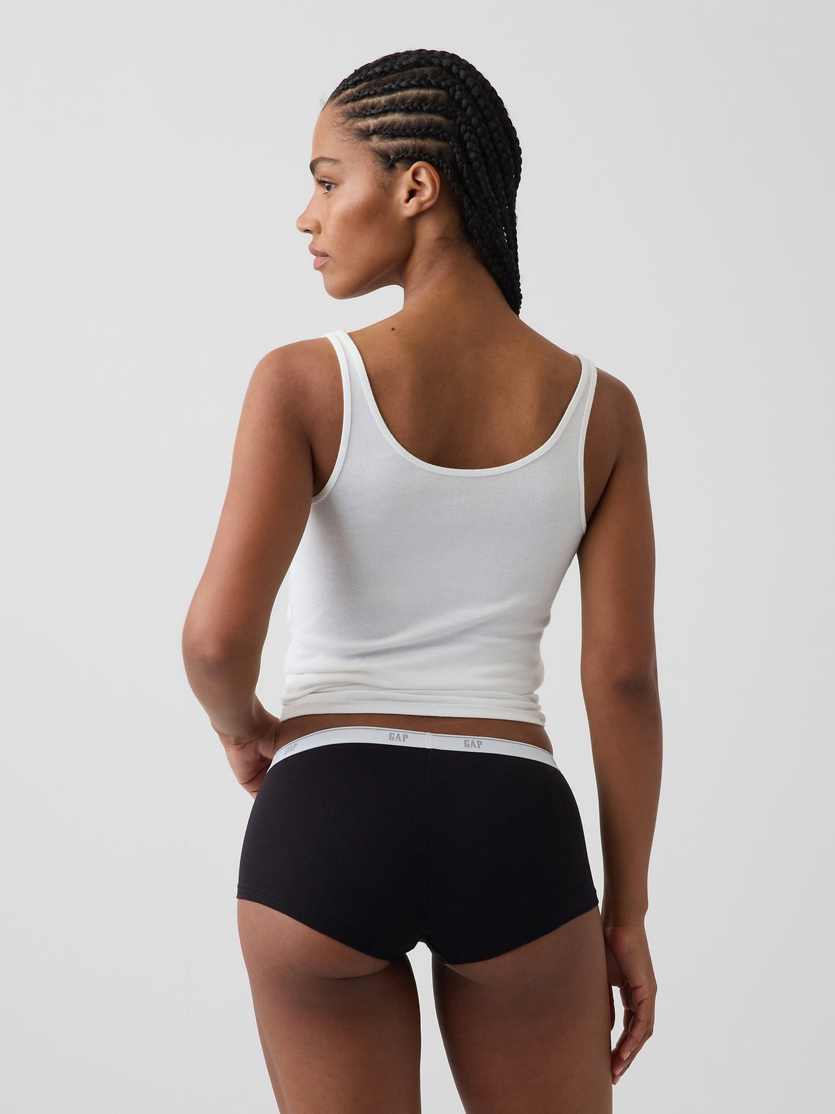Siyah Softmade Organik Stretch Pamuk Logo Short