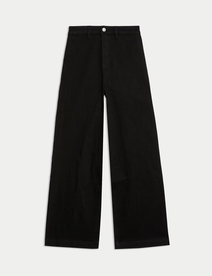 Yüksek Bel Wide Leg Grazer Jean