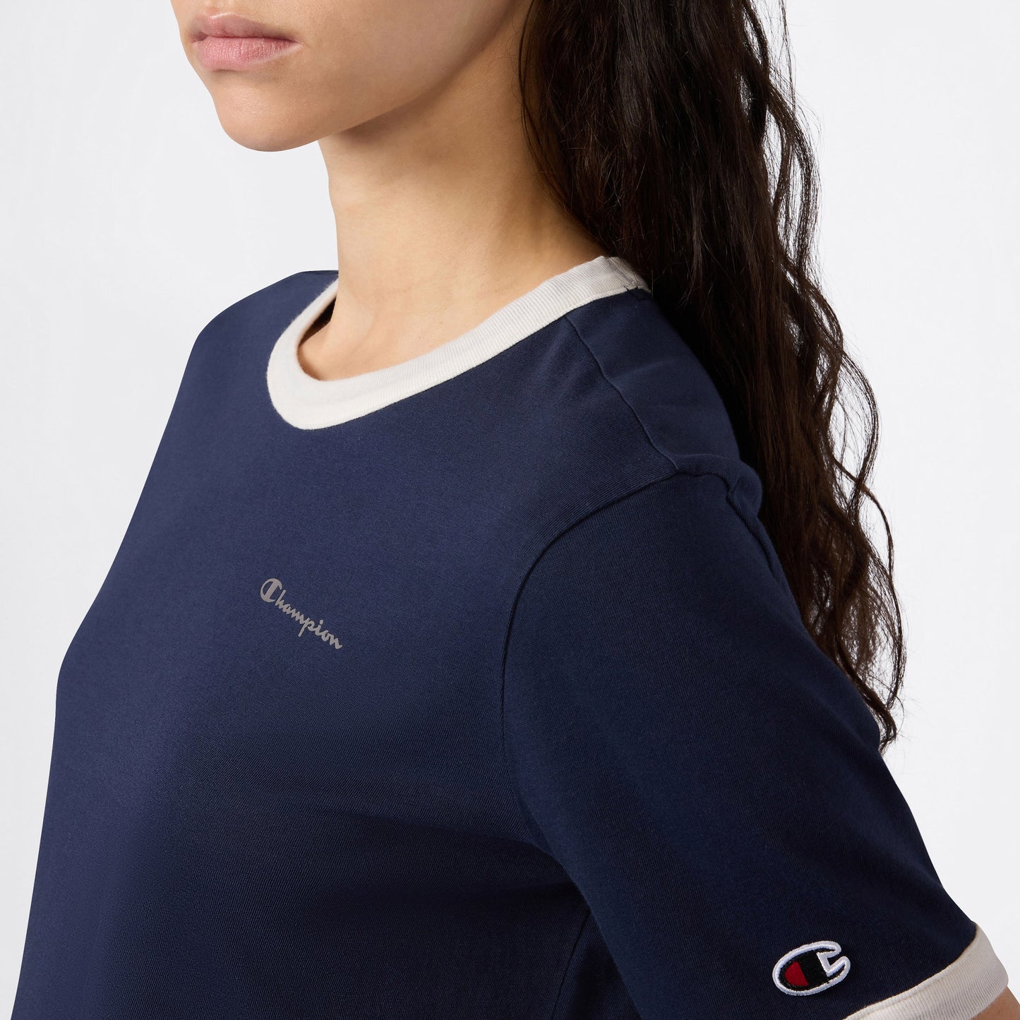 Champion Crewneck Croptop Kadın Lacivert T-shirt