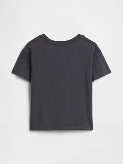 Siyah Grafik Baskılı T-shirt