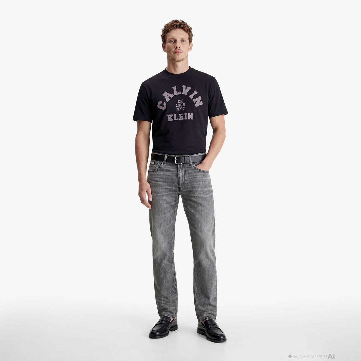 Calvin Klein 90s Straight Meteorite Tencel Erkek Gri Jean