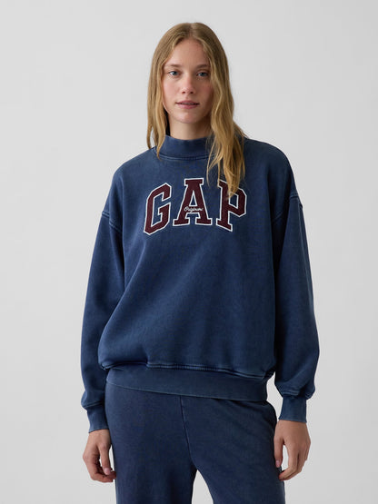 Gri Vintagesoft Oversized Mockneck Logo Sweatshirt