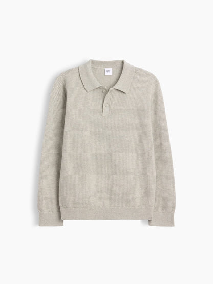 Gri Relaxed Textured Polo T-shirt