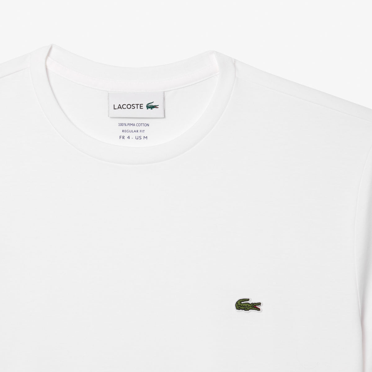 Lacoste Erkek Regular Fit Bisiklet Yaka Beyaz T-shirt