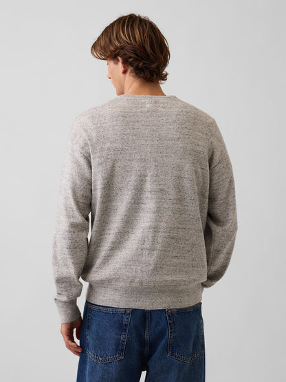 Gri Relaxed Gap Logo Intarsia Kazak