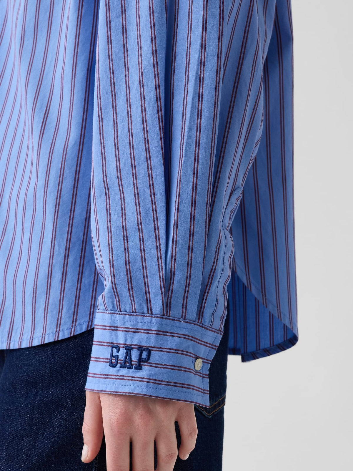Mavi Oversized Poplin Gömlek