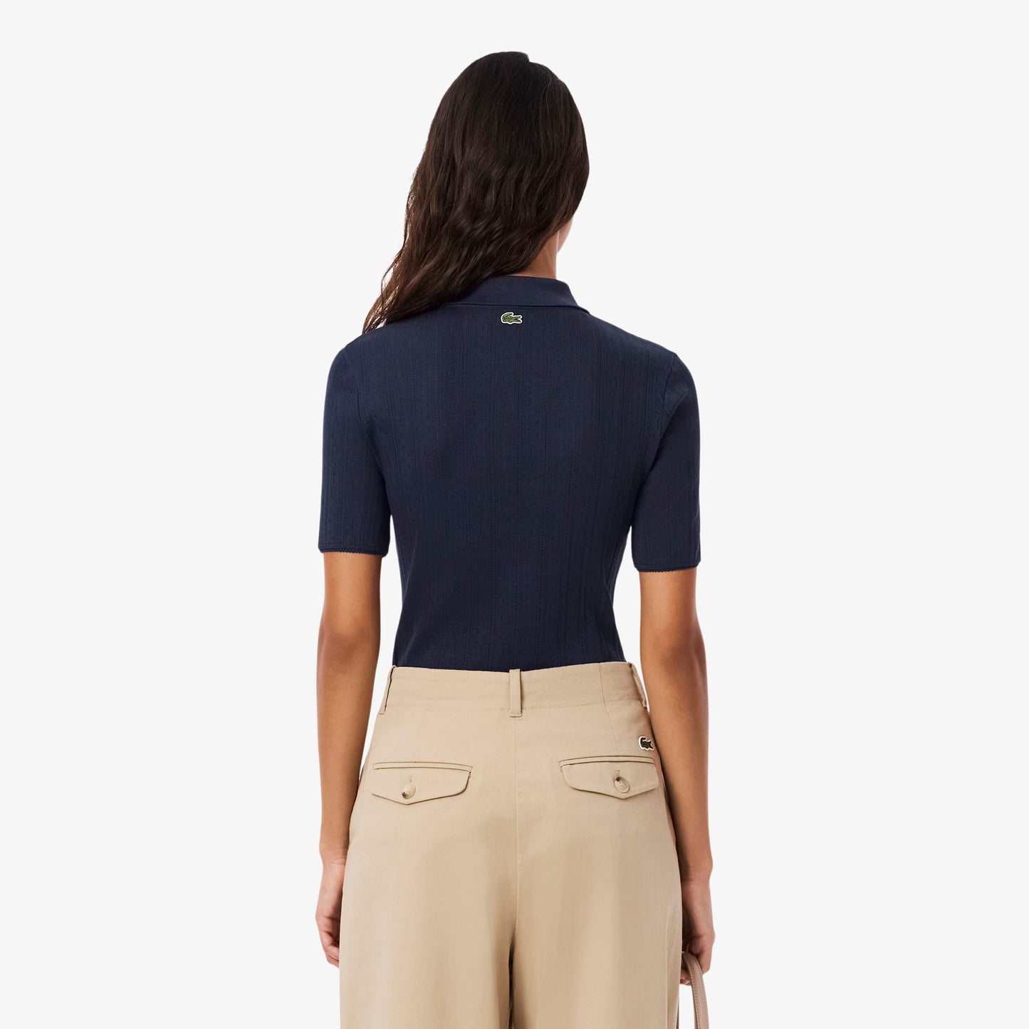 Lacoste Slim Fit Kadın Lacivert Polo