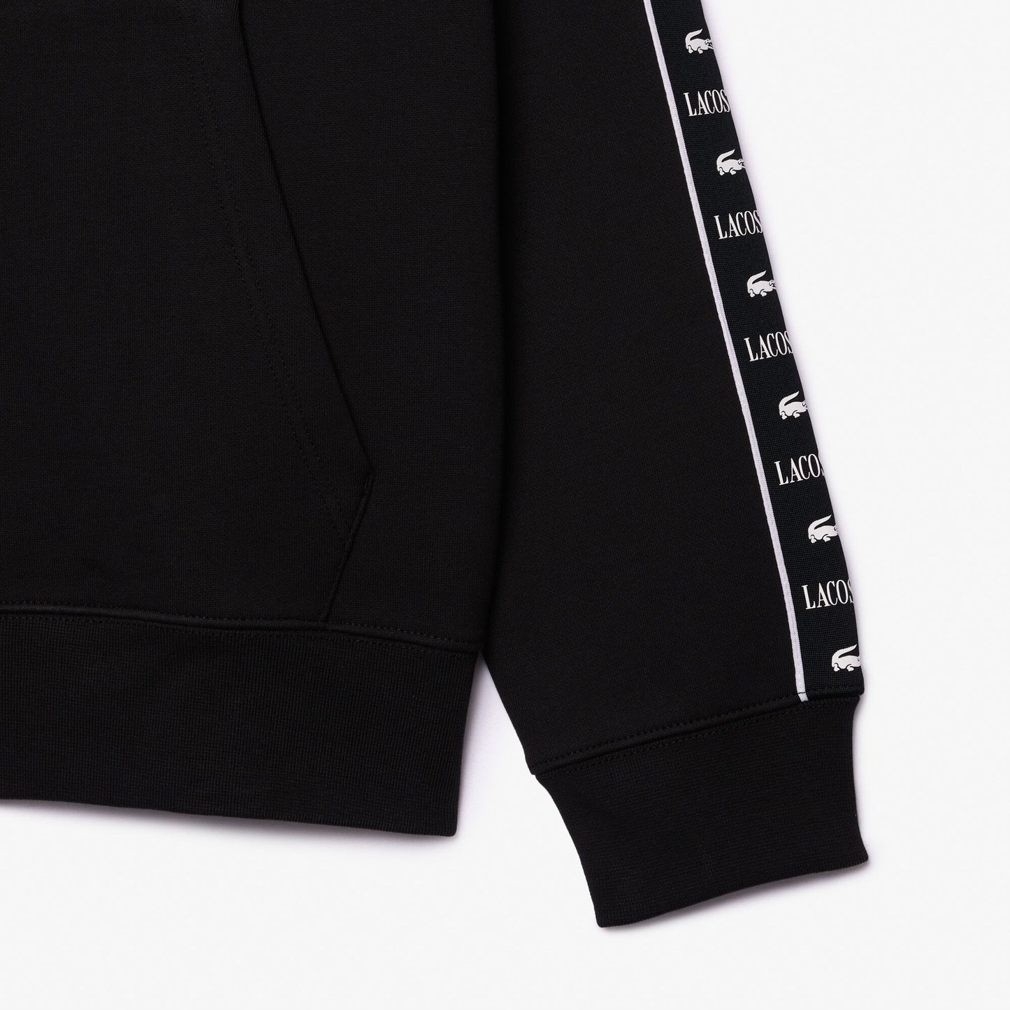 Lacoste Erkek Classic Fit Kapüşonlu Baskılı Siyah Sweatshirt