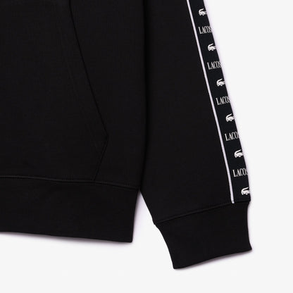 Lacoste Erkek Classic Fit Kapüşonlu Baskılı Siyah Sweatshirt