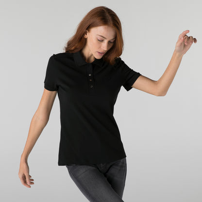 Lacoste L.12.d Kadın Slim Fit Siyah Polo