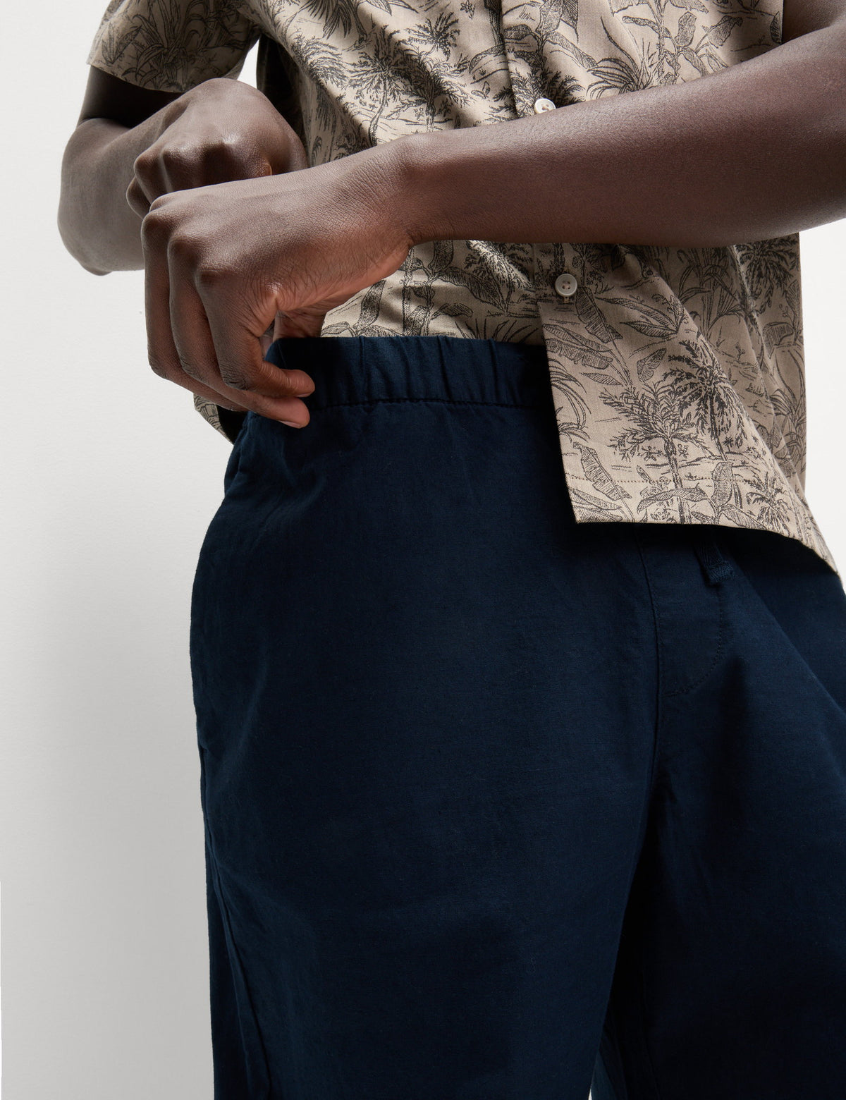 Loose Fit Pamuk Keten Karışımlı Pantolon