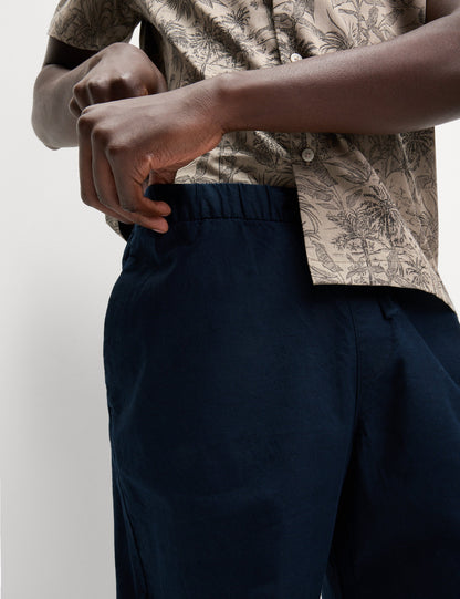 Loose Fit Pamuk Keten Karışımlı Pantolon