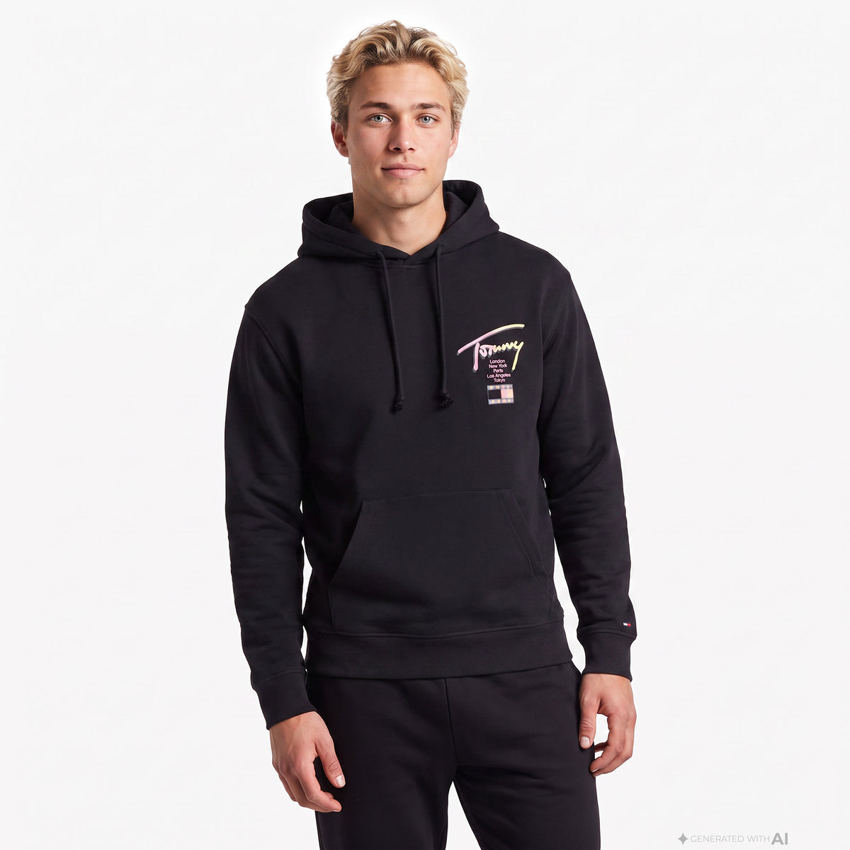 Tommy Hilfiger Rlx Signature Erkek Siyah Sweatshirt
