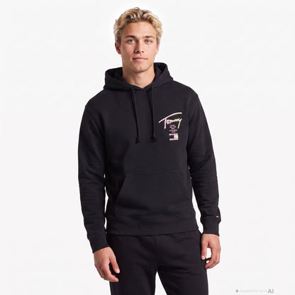 Tommy Hilfiger Rlx Signature Erkek Siyah Sweatshirt
