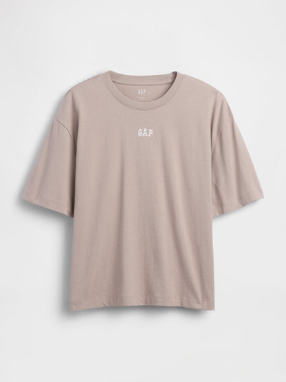 Açık Kahverengi Oversized Gap Logo Tunik T-shirt