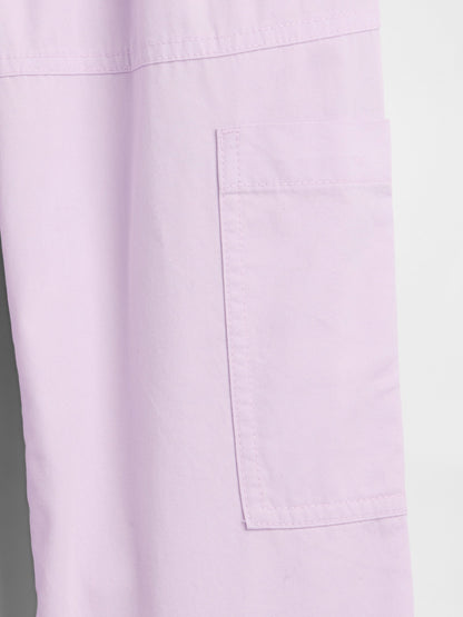 Lila Pull-on Relaxed Denim Kargo Pantolon