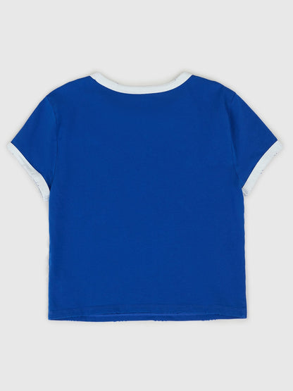 Koyu Mavi Gap Logo Crop T-shirt