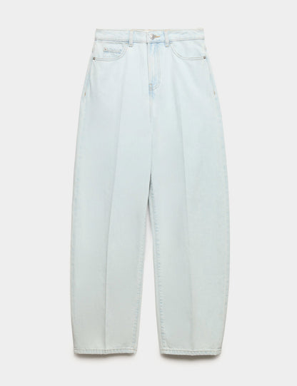 Yüksek Bel Barrel Leg Jean