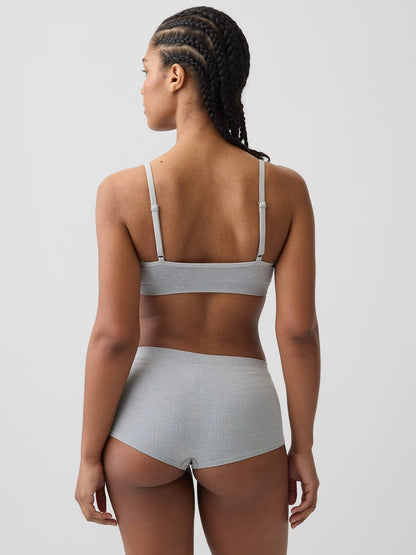 Gri Seamless Fitilli Triangle Bralet