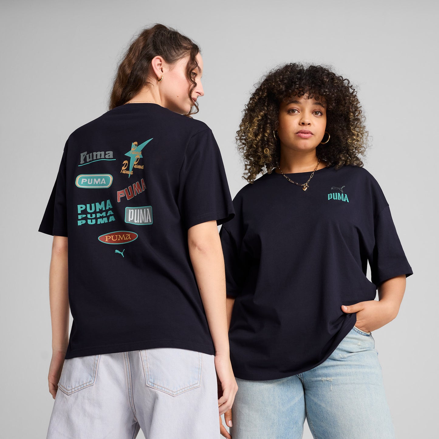 Puma Wardrobe Ess Graphic Kadın Lacivert T-shirt