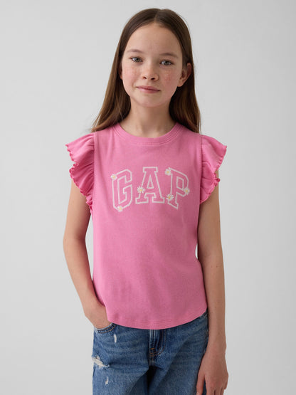 Pembe Arch Logo Ruffle T-shirt