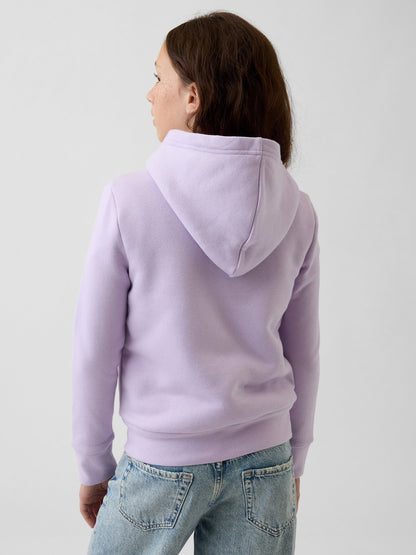Lila Sherpa Astarlı Logo Fermuarlı Sweatshirt