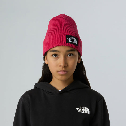 The North Face Logo Box Cuffed Çocuk Kırmızı Bere