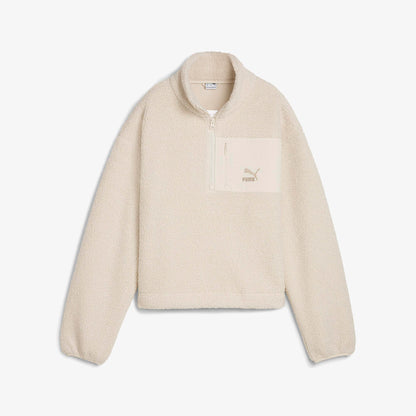 Puma Classics Winterized Half-zip Kadın Krem Polar Sweatshirt