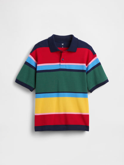 Çok Renkli Relaxed Pique Polo T-shirt