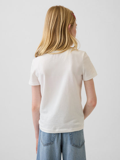 Beyaz Grafik Baskılı T-shirt