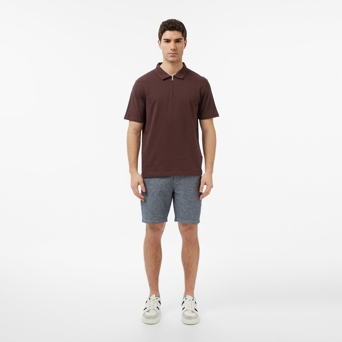 Nautica Erkek Kahverengi Regular Fit Çizgili Polo Yaka T-shirt
