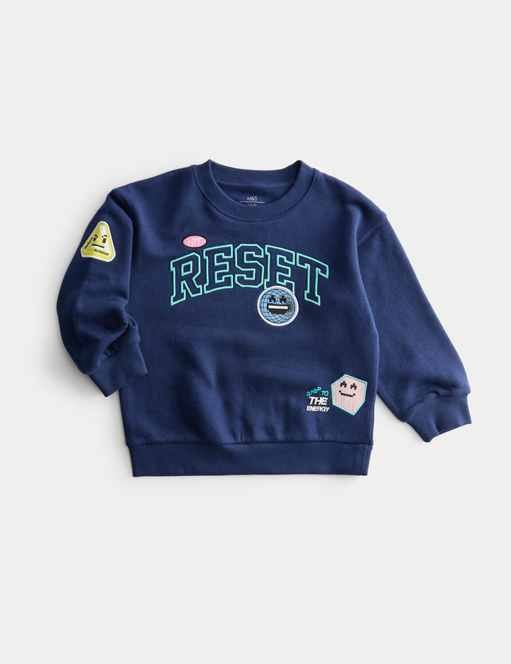 Pamuk Karışımlı Grafikli Sweatshirt (2-8 Yaş)