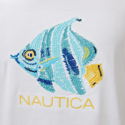 Nautica Erkek Beyaz Regular Fit T-shirt