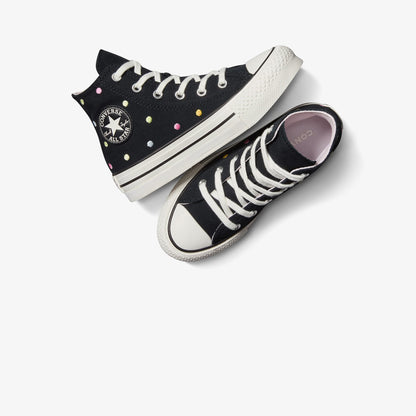 Converse Chuck Taylor All Star Eva Lift Polka Dots Çocuk Siyah Platform Sneaker