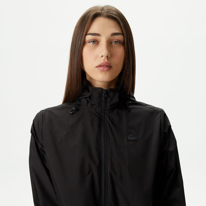 Lacoste Kadın Kapüşonlu Siyah Mont