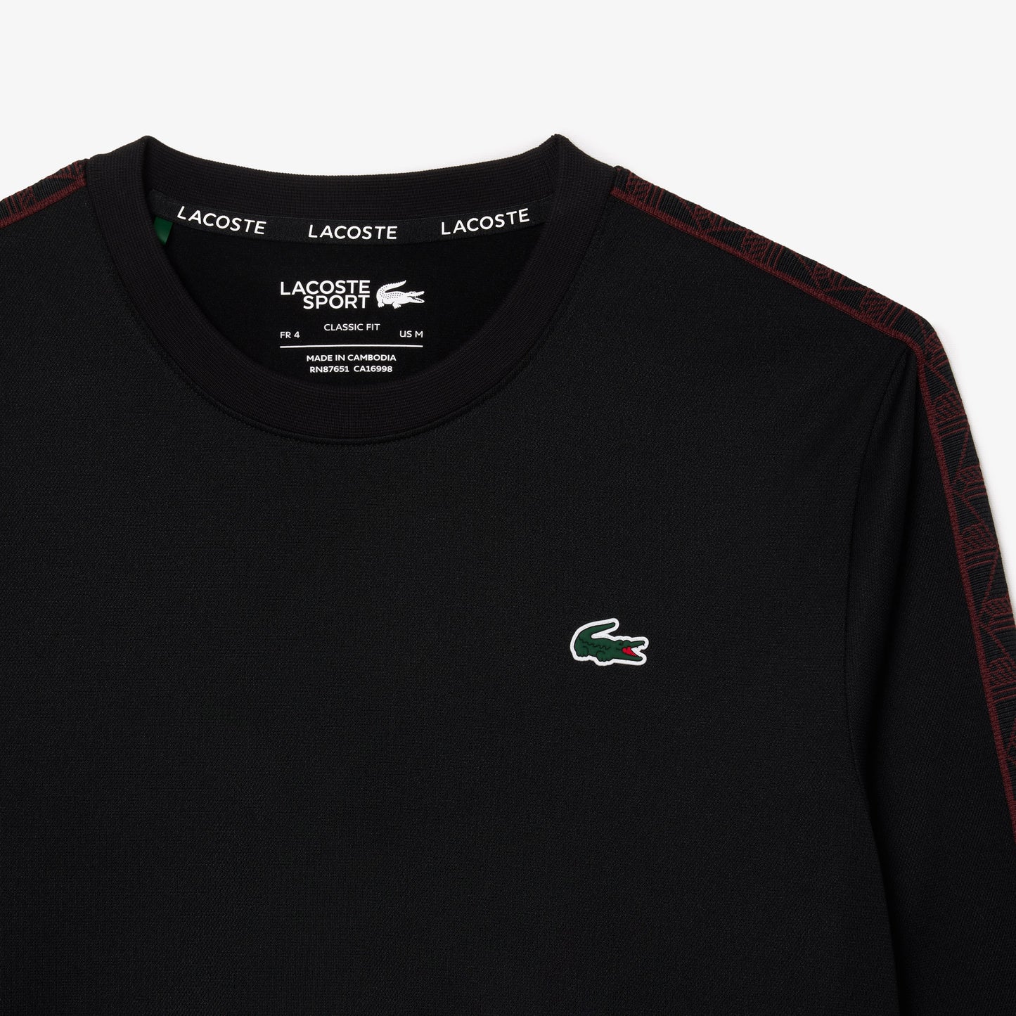Lacoste Erkek Classic Fit Bisiket Yaka Baskılı Siyah Sweatshirt