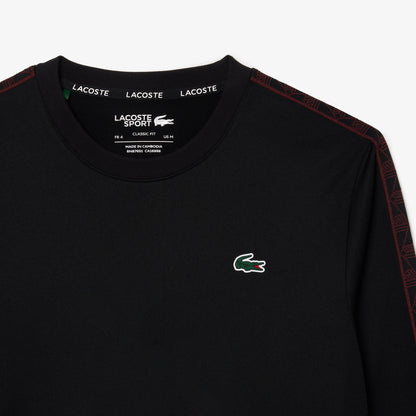 Lacoste Erkek Classic Fit Bisiket Yaka Baskılı Siyah Sweatshirt