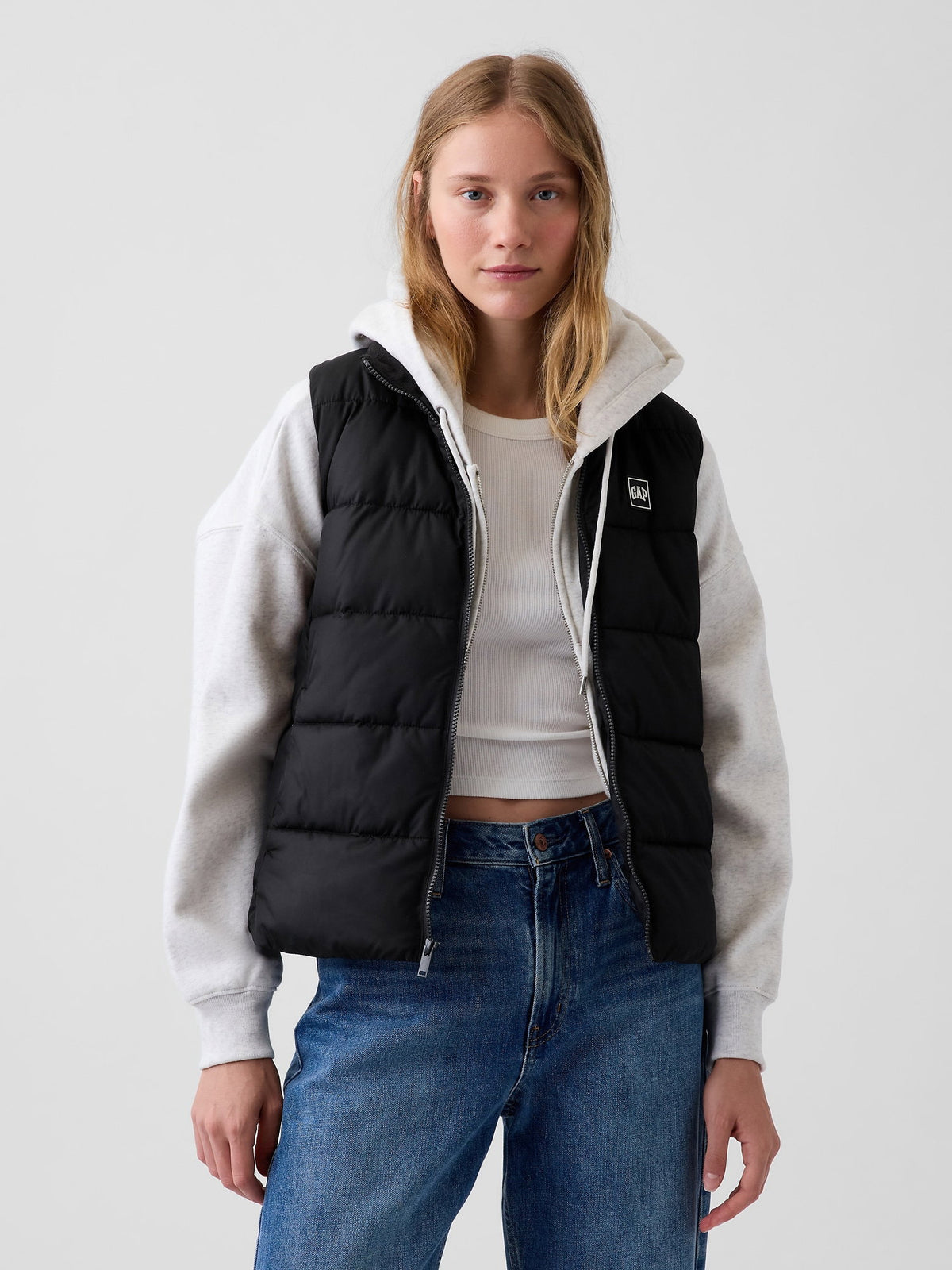 Siyah Relaxed Puffer Şişme Yelek