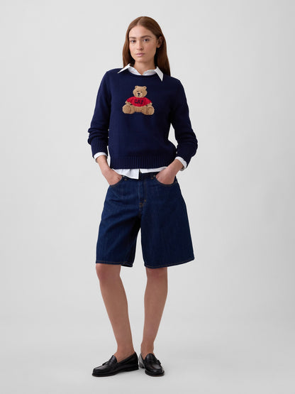 Lacivert Rollneck Intarsia Kazak