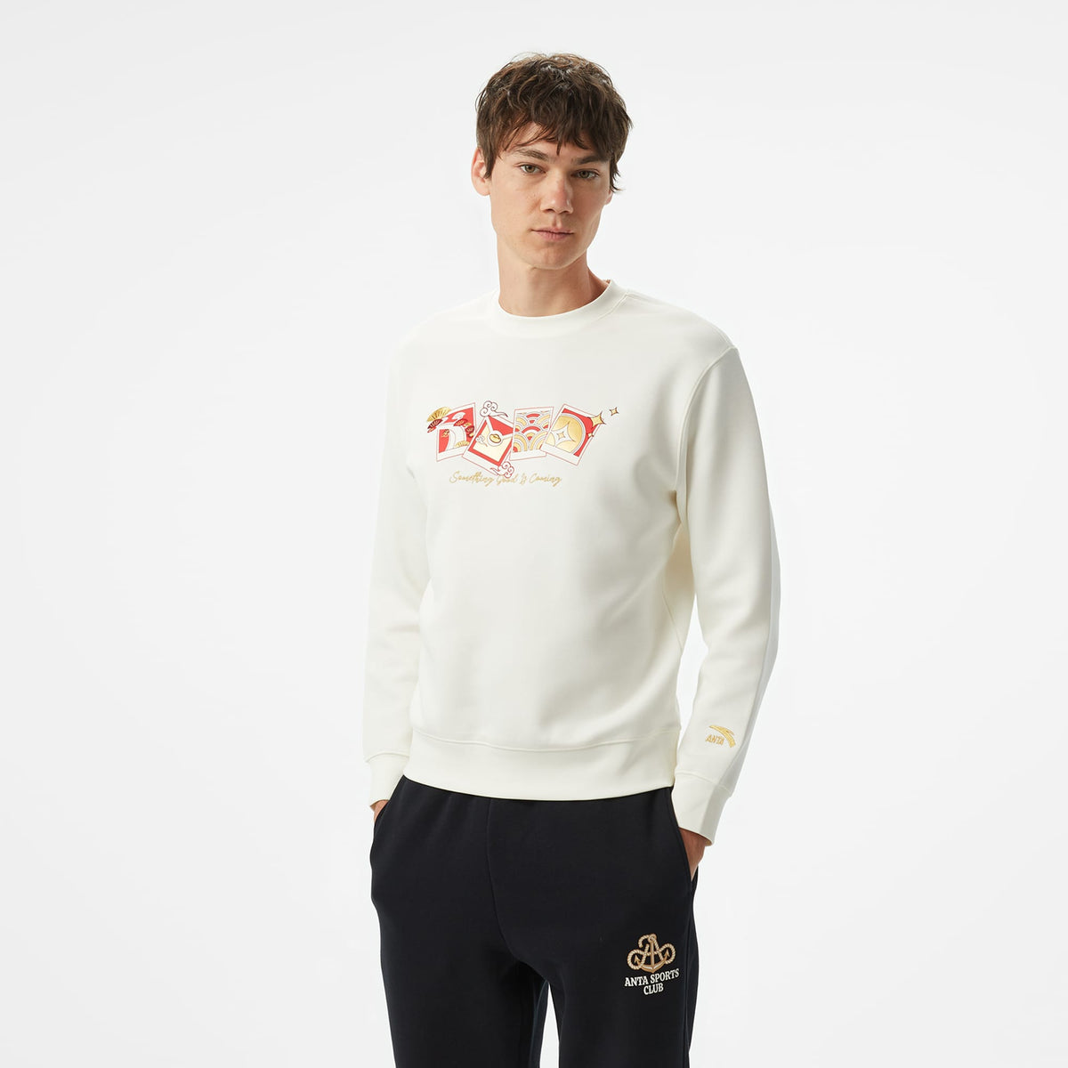 Anta Cny Good Luck Erkek Bej Sweatshirt