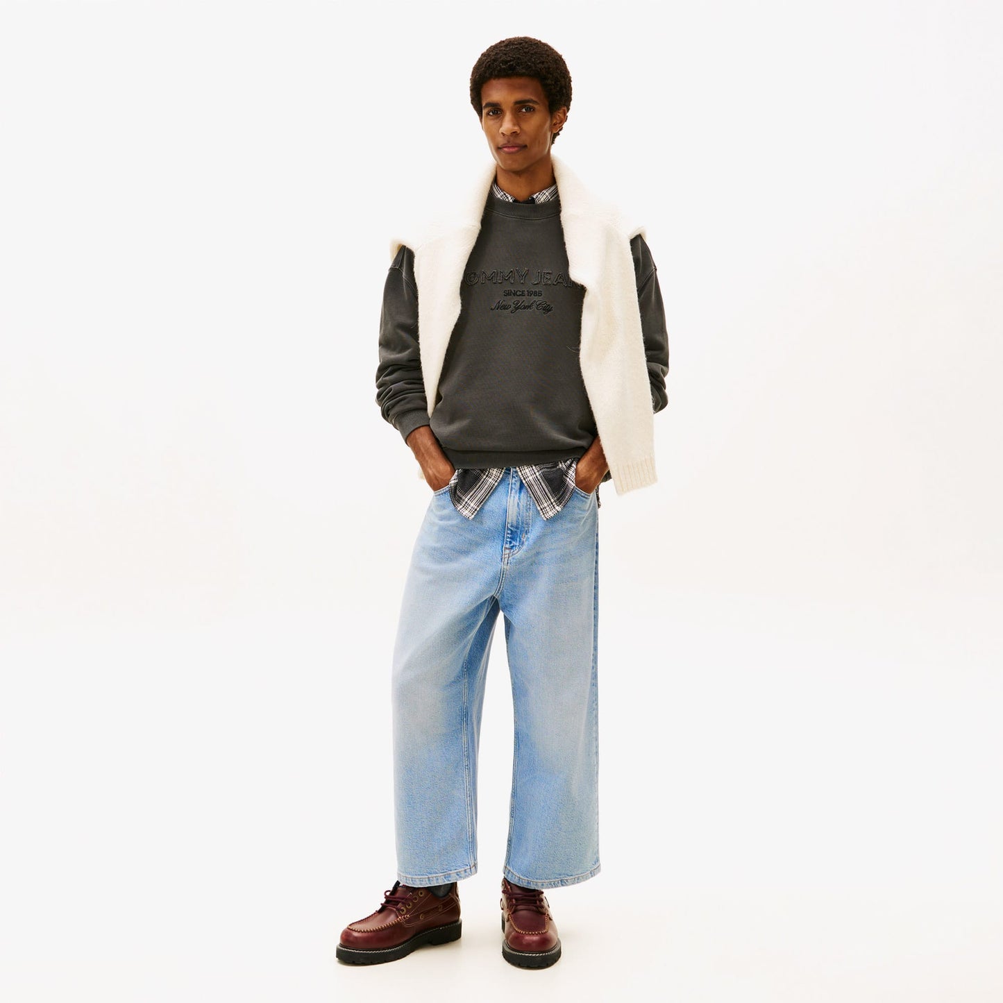 Tommy Hilfiger Jeans 90s Gmd New Classics Crew Erkek Siyah Sweatshirt