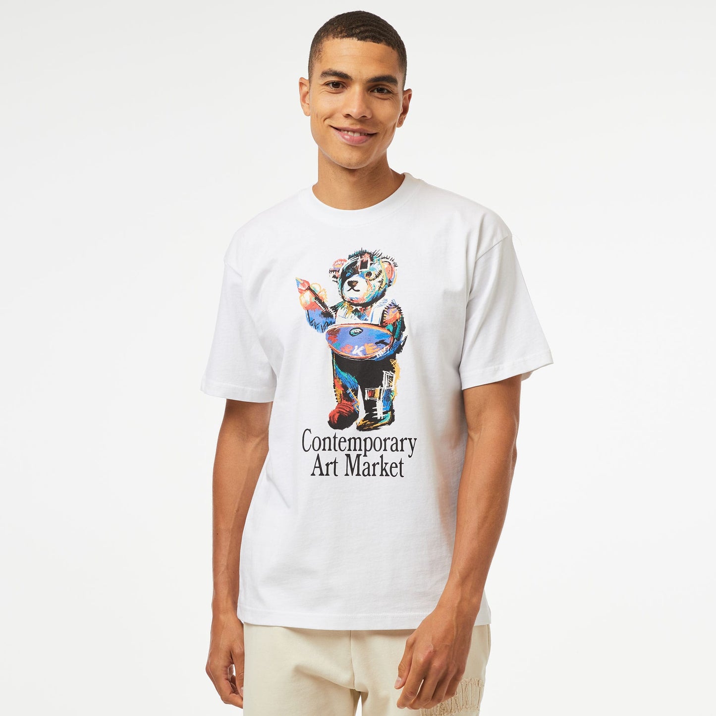Market Art Market Bear Erkek Beyaz T-shirt