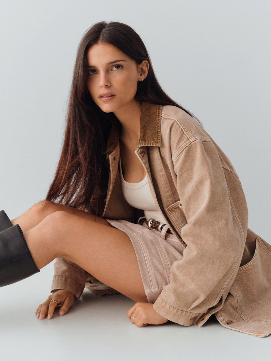 Bej Denim Barn Ceket
