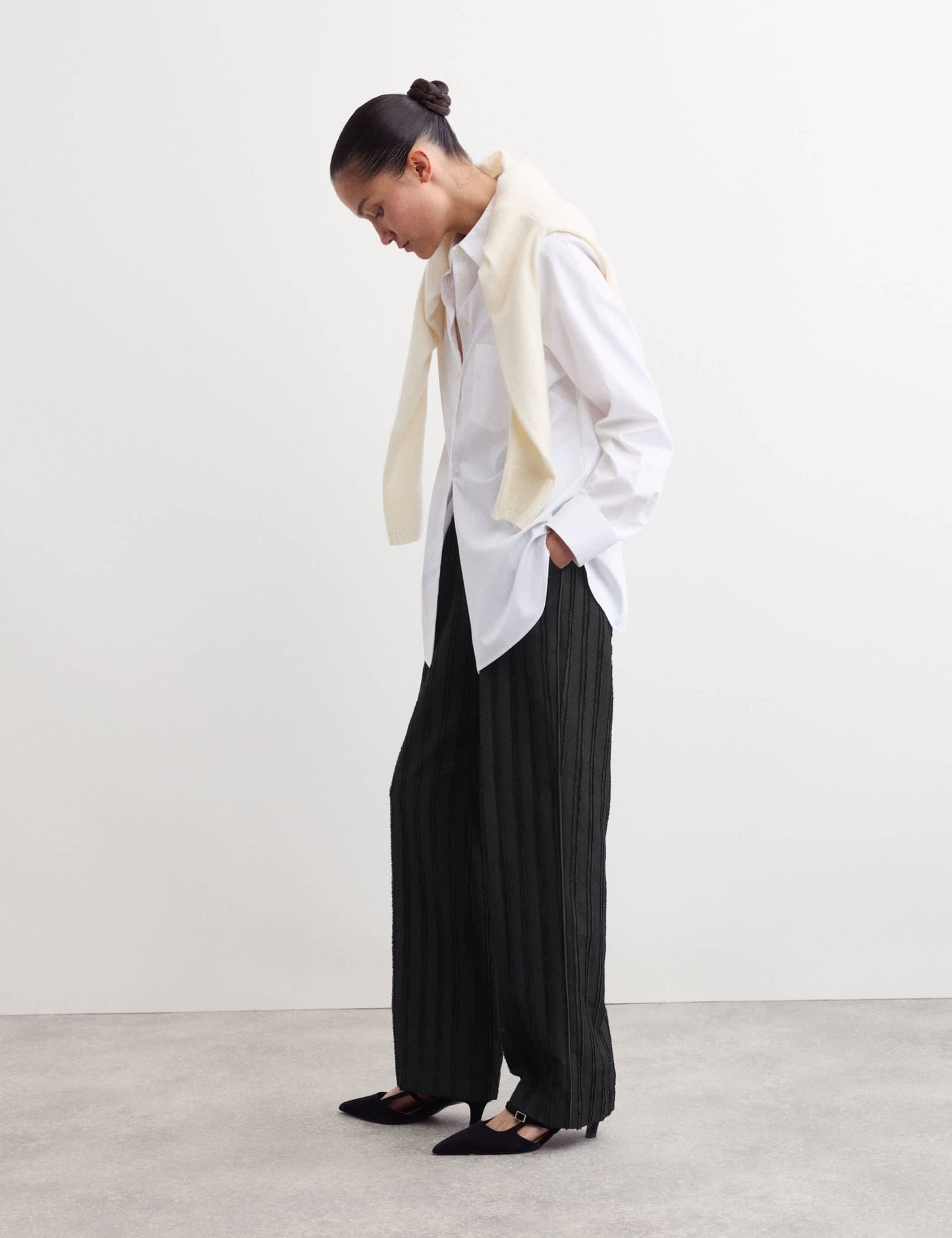 Çizgili Düz Paça Pantolon
