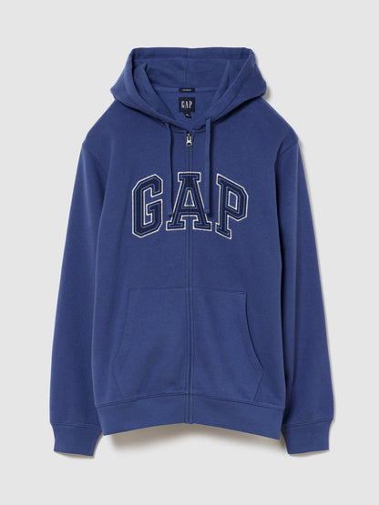 Koyu Mavi Vintagesoft Arch Logo Tam Fermuarlı Sweatshirt