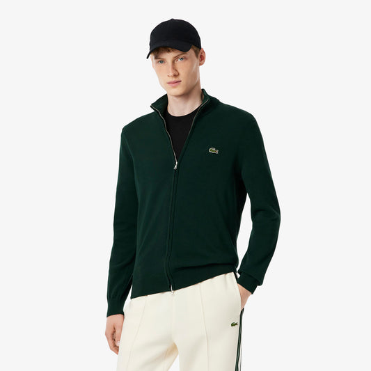 Lacoste Erkek Regular Fit Fermuarlı Organik Pamuk Yeşil Hırka