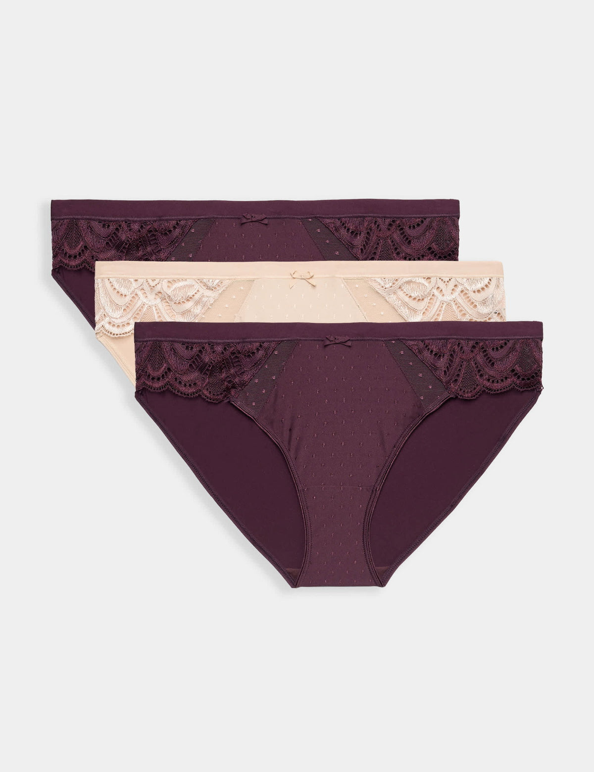 3'lü Dantelli Bikini Külot Seti