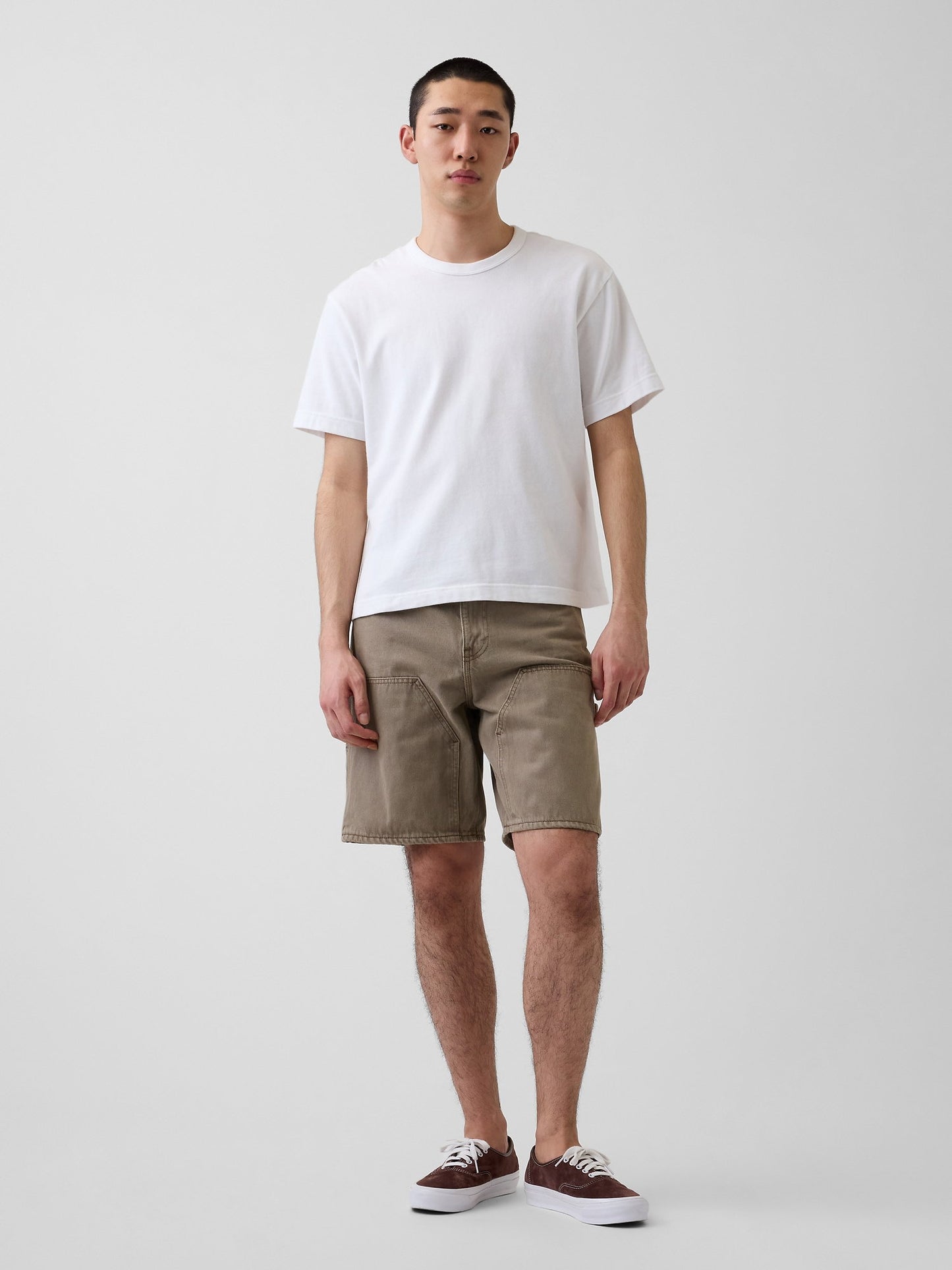 Kahverengi 9 Loose Denim Carpenter Şort