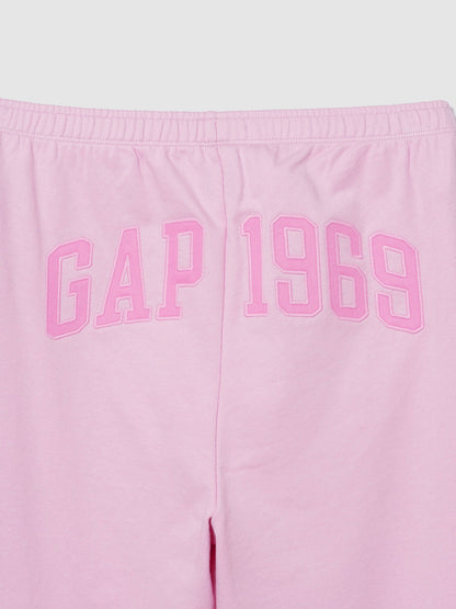 Açık Pembe Fransız Havlu Kumaş 1969 Logo Baggy Eşofman Altı